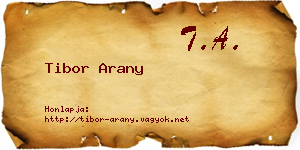 Tibor Arany névjegykártya